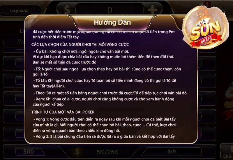 Các thuật ngữ thường gặp trong Poker